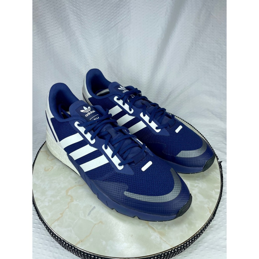 Adidas ZX 1K Boost Running Shoes Men 13 Blue White Sporty Comfort Retro Sneakers